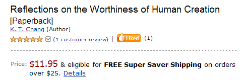 Reflections on the                            Worthiness of Human Creation -- Order from                            Amazon