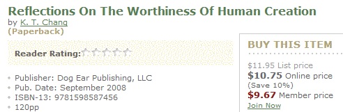 Reflections on the
                            Worthiness of Human Creation -- Order from
                            Barnes & Noble Online