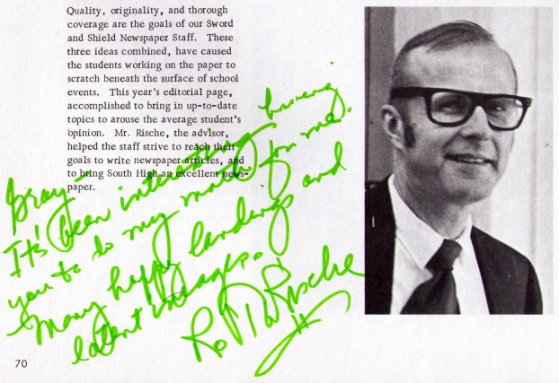 Mr. Rische in yearbook