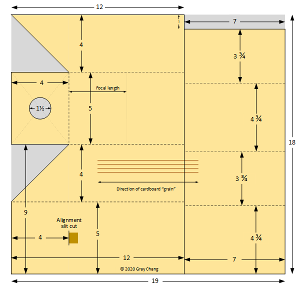 Camera obscura with hood plan