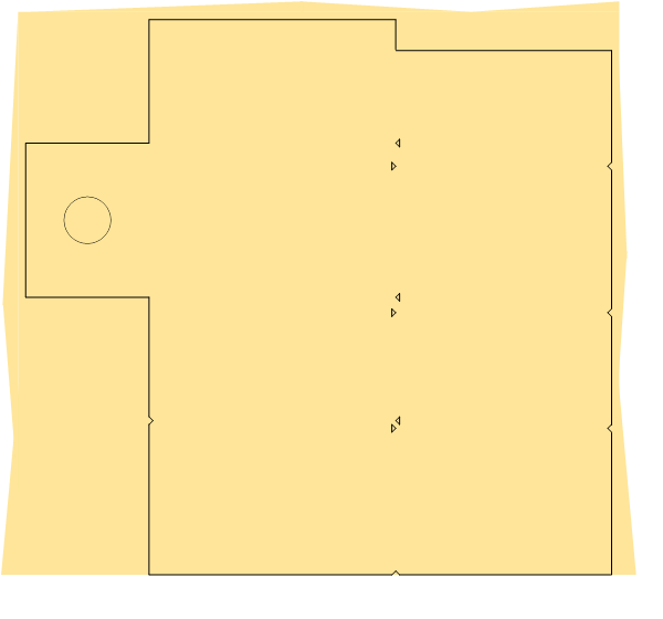 Cardboard after drawing around template perimeter Cardboard after drawing around template perimeter
