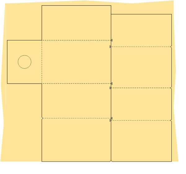 Cardboard after drawing lines between marked points Cardboard after drawing lines between marked points